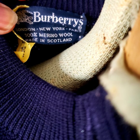 Navy Blue Burberry Sweater/Size 44 - Picture 6 of 16
